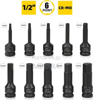 10 PCS Hex Bit Socket Set, Impact Grade H-Series