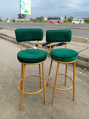 Emarld Green Kitchen Stools or Counter Stools, Gold Frame 
