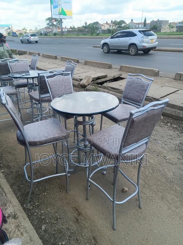 High Bar Restaurant Sets, Silver and Grey  - main view