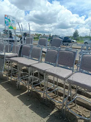 High Bar Chairs, Silver and Grey 