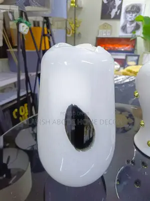 White and Black Panda Glass Flower Vase