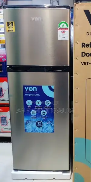 *Von 138litres Double Door Fridge Musdhi/87