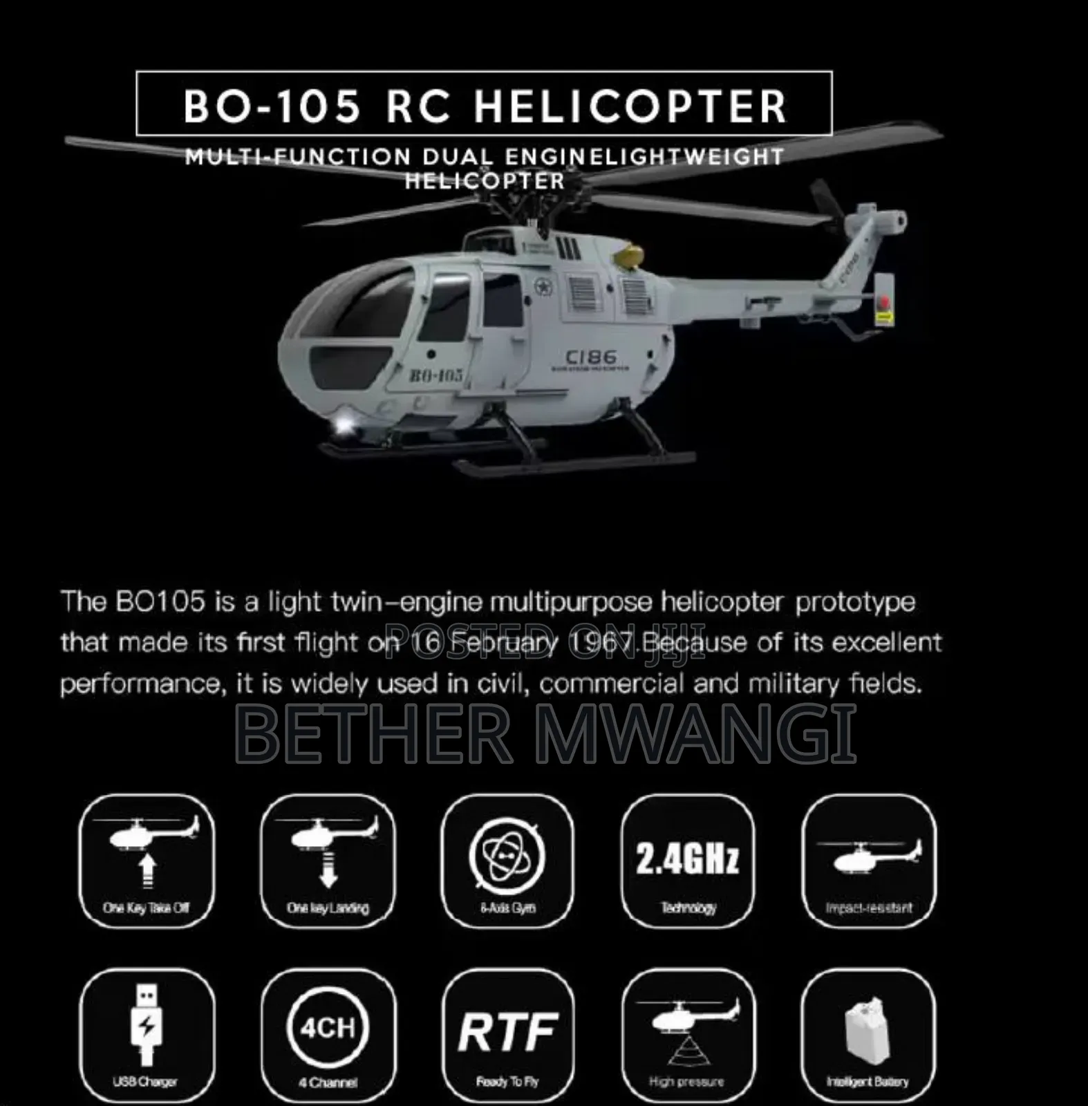 Rc Helicopter Bo-105 in Kenya