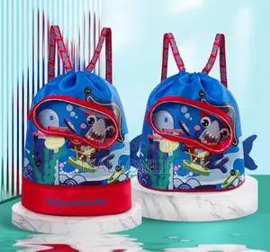 Waterproof Kids Swimming Bag Cartoon Drawstring Backpack