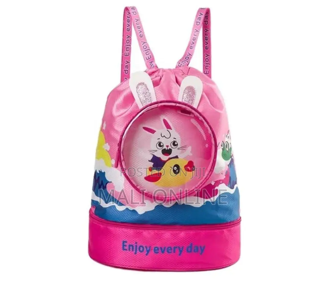 Waterproof Kids Swimming Bag Cartoon Drawstring Backpack