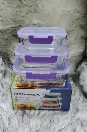 3 In1 Glass Snack Storage Lunch Box -1040ml,680ml, 410ml