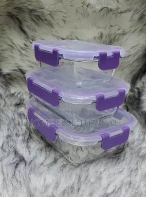 3 In1 Glass Snack Storage Lunch Box -1040ml,680ml, 410ml