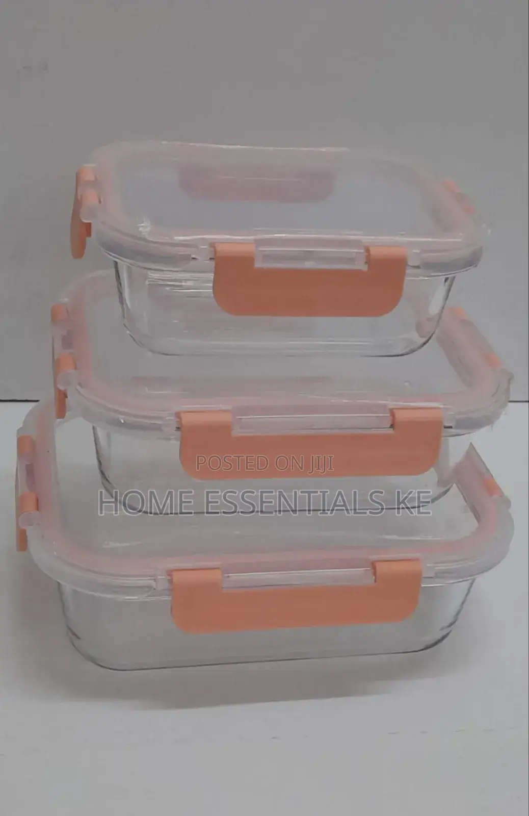 3 In1 Glass Snack Storage Lunch Box -1040ml,680ml, 410ml