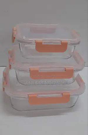 3 In1 Glass Snack Storage Lunch Box -1040ml,680ml, 410ml