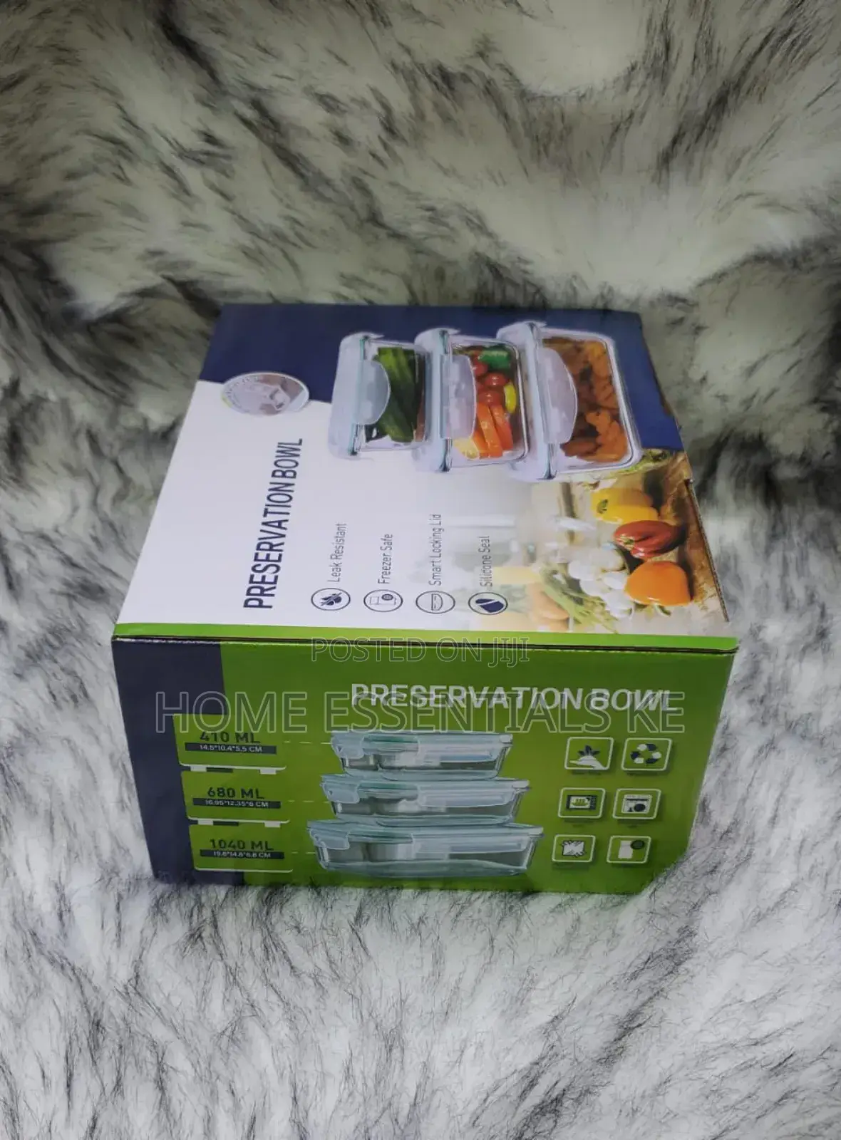 3 In1 Glass Snack Storage Lunch Box -1040ml,680ml, 410ml