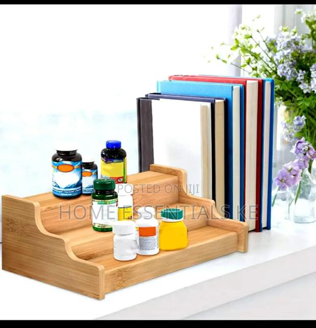 A~ Non Expandable Bamboo Spice Rack - main view