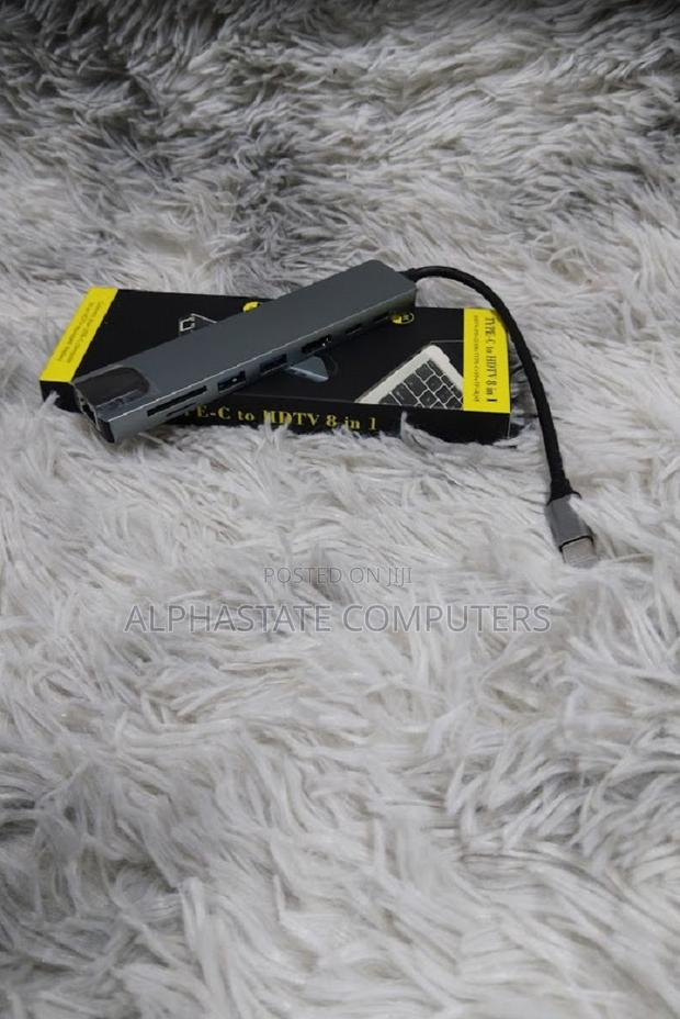 Type-C Adapter 8 in 1(Pd Usb/C Usb2.0 3.0 HDTV Sd/Tf Lan) - main view