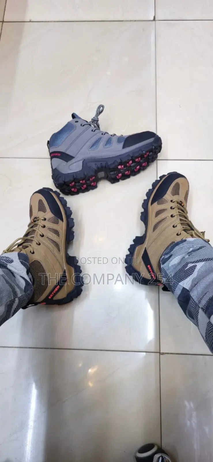 Quality Leather High Cut Hiking Safety Sky View Boots