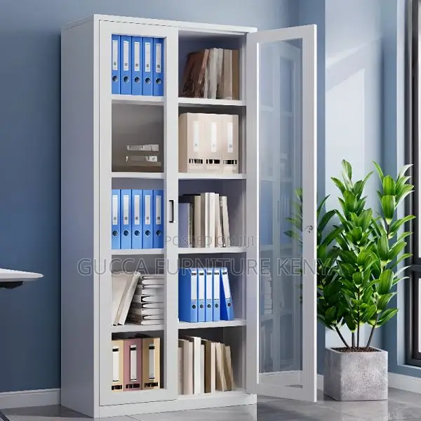 Office Cabinet:2-Glass Door Compact Steel Office Cabinet