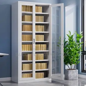 Office Cabinet:2-Glass Door Compact Steel Office Cabinet