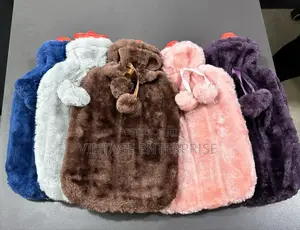 Hot Water Bottle With Fur Fleece Cover