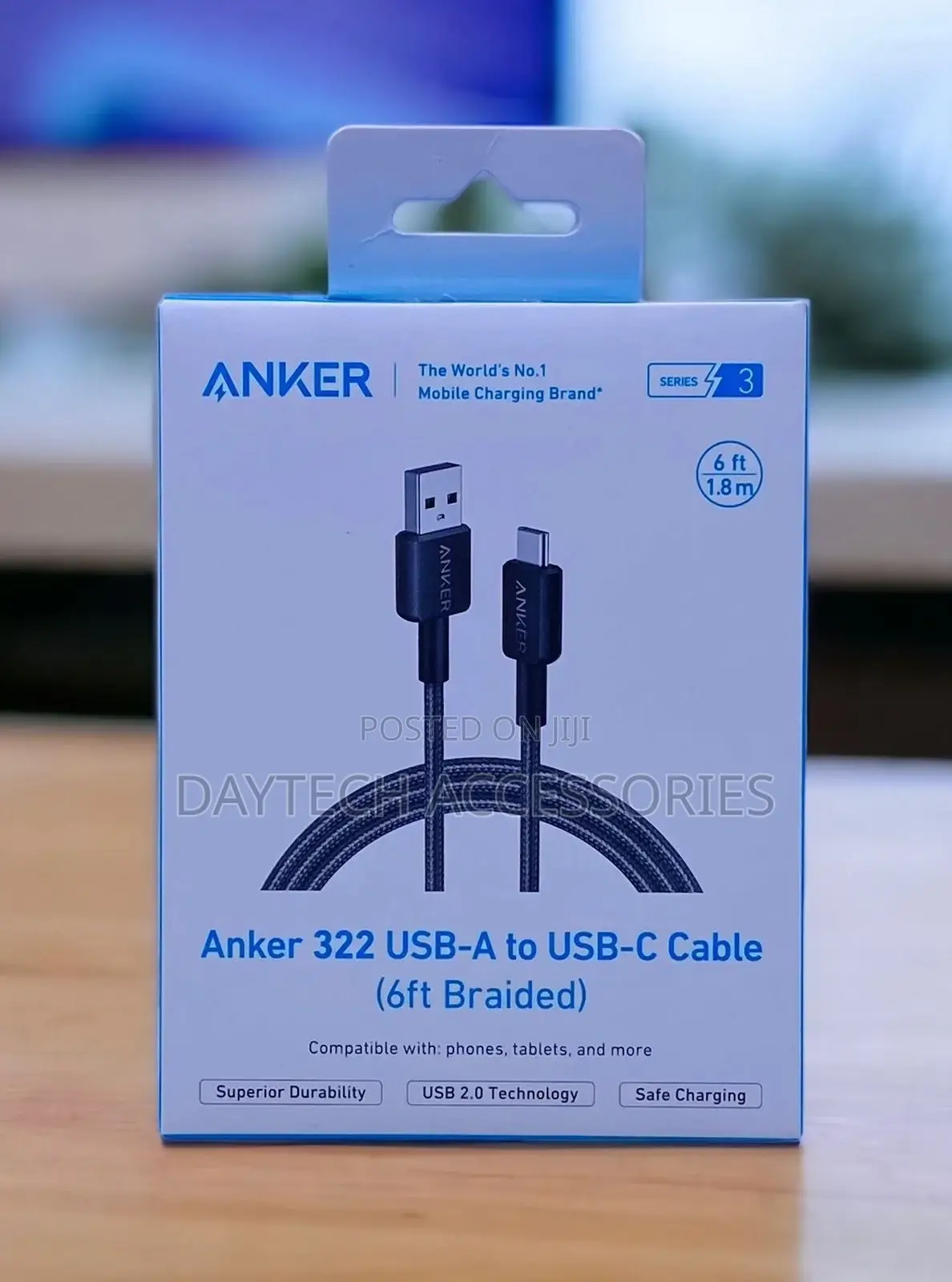 Anker 322 Braided Usb-a to Usb-C 6’ Cable - Black A81h6h11