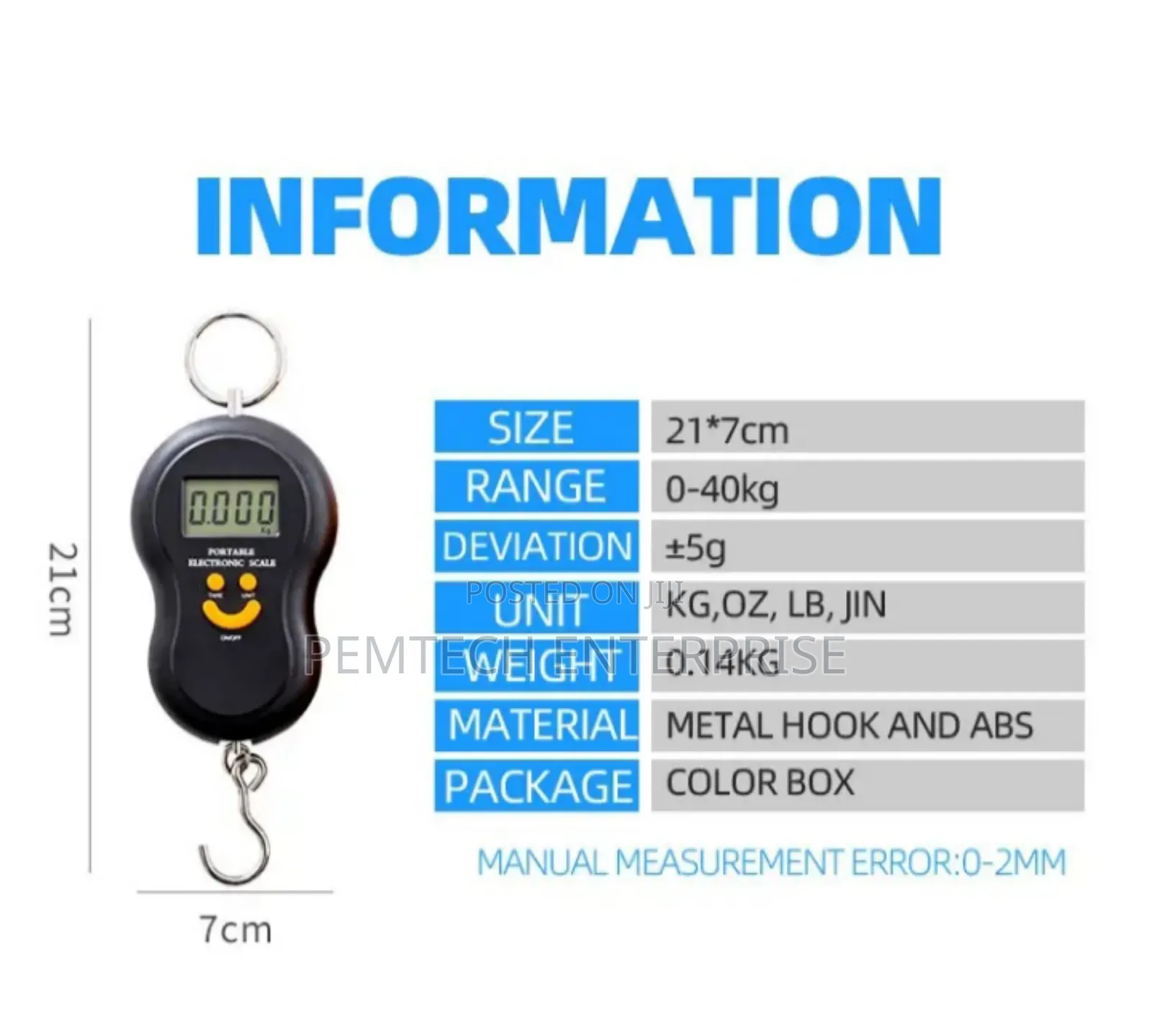 Digital Portable 50kgs Scale With Display