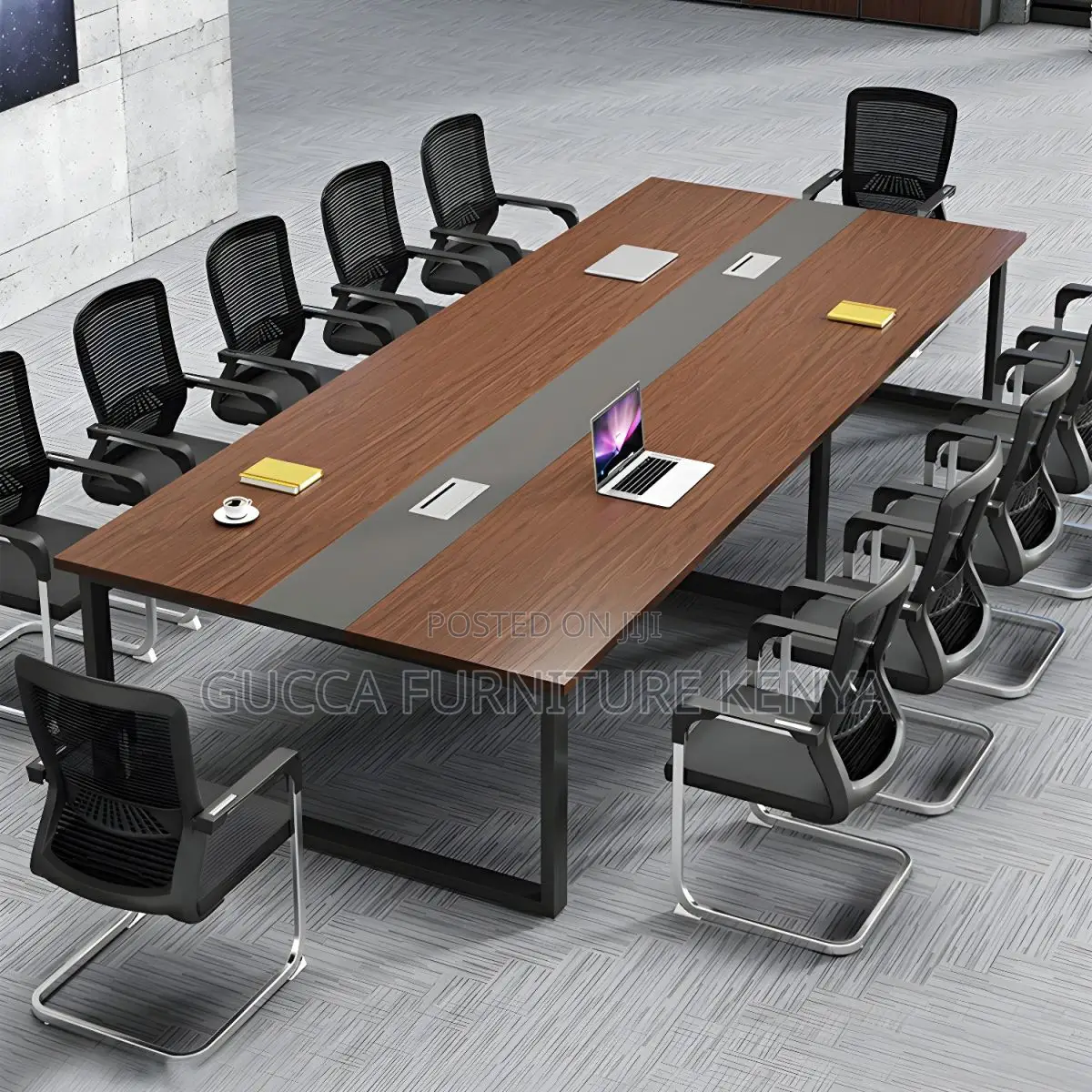 Boardroom Tables:2400mm Refined Brown Wood Conference Table