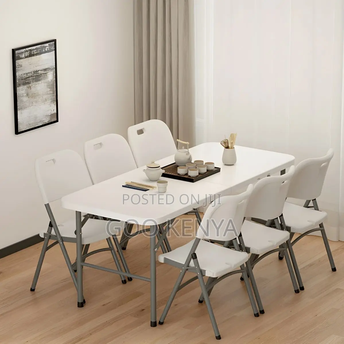 Dining Table ; Modern Foldable Plastic Table