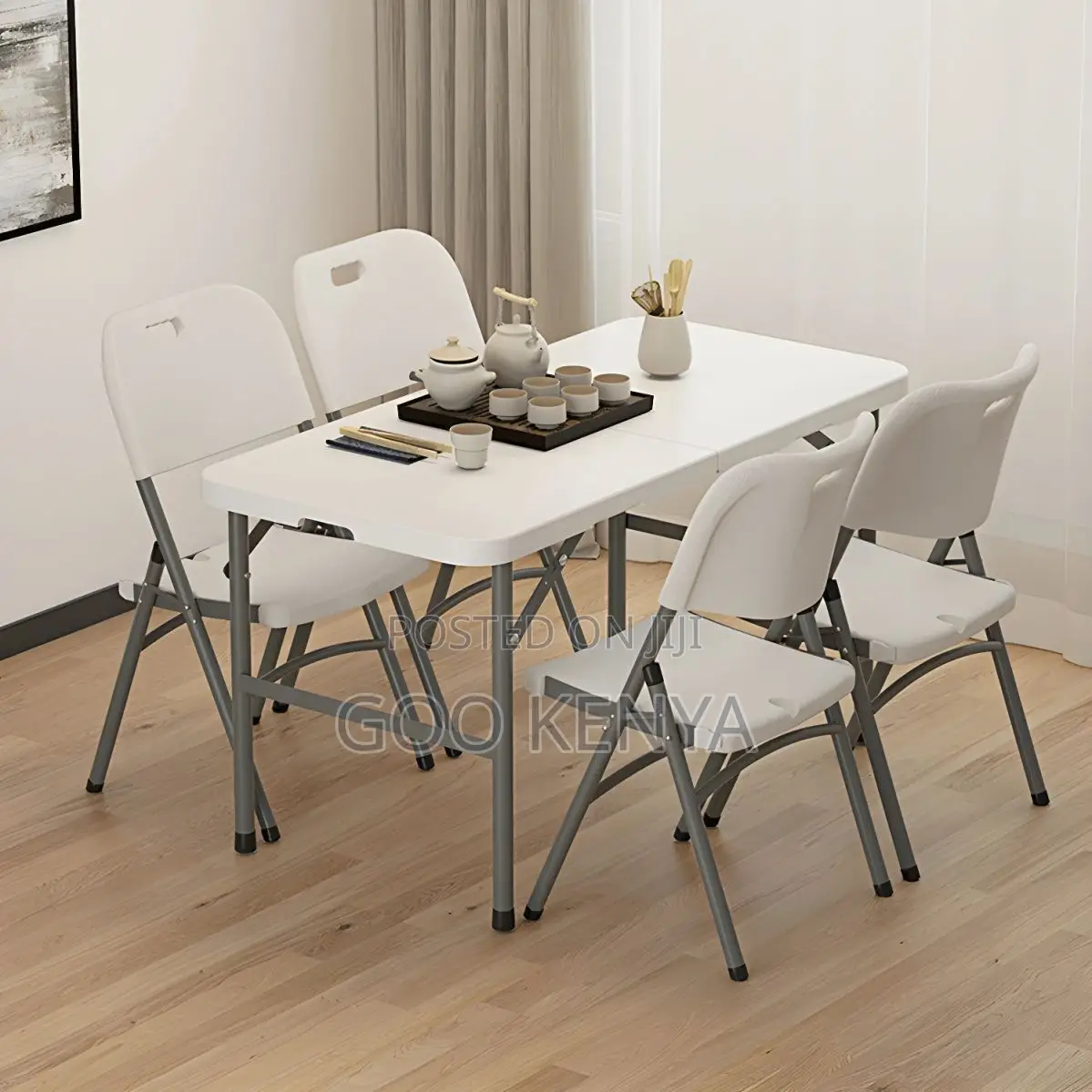 Dining Table ; Modern Foldable Plastic Table