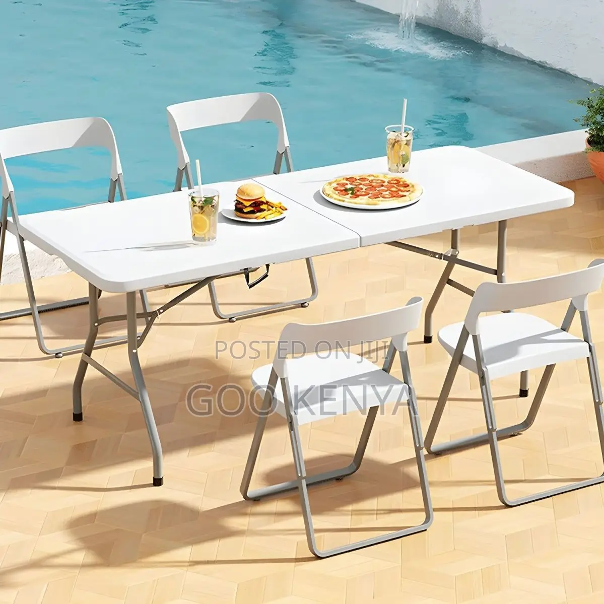 Dining Table ; Modern Foldable Plastic Table