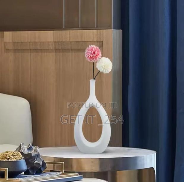 Nordic Doughnut Vas Long Cork Shape Vase Concrete Ceramic