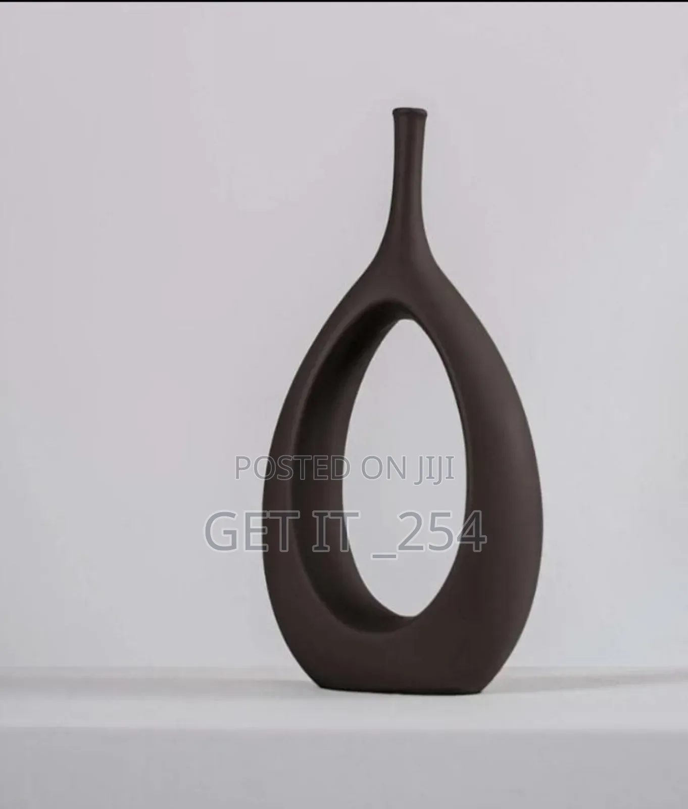 Nordic Doughnut Vas Long Cork Shape Vase Concrete Ceramic