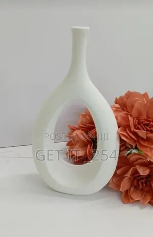Nordic Doughnut Vas Long Cork Shape Vase Concrete Ceramic