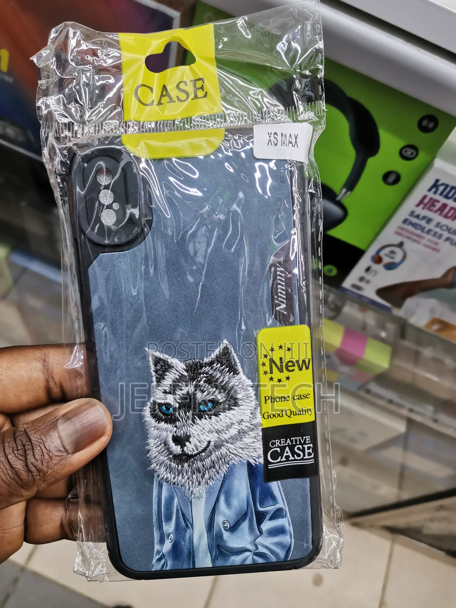 Nimmy 3d Thread Embroidery Wolf Print Case for iPhone Xs Max