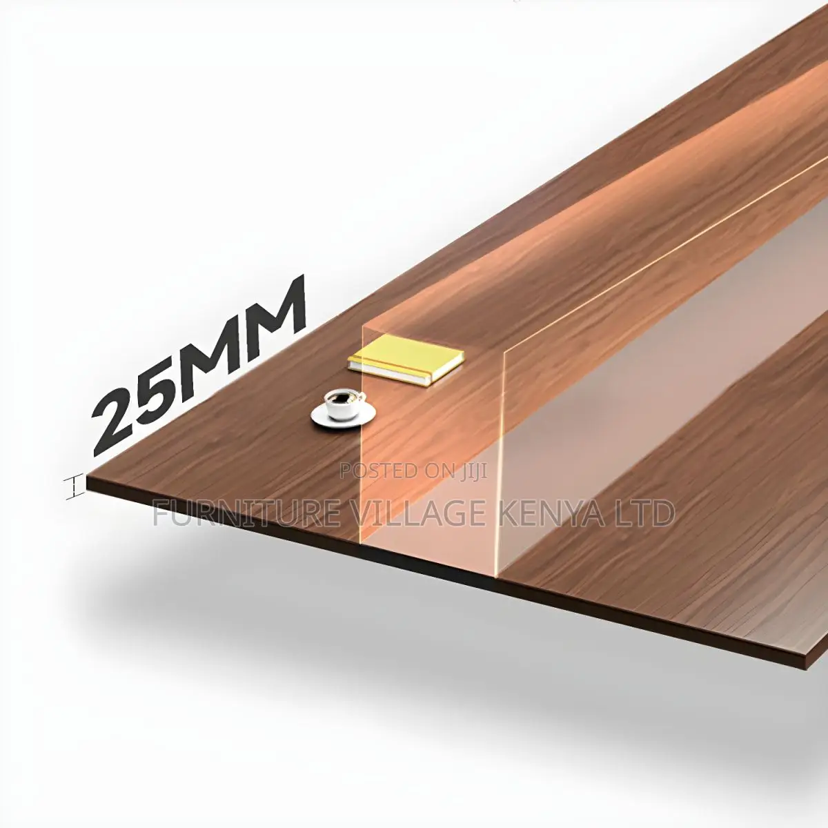 Office Tables: 2400mm Executive Brown Wood Meeting Table