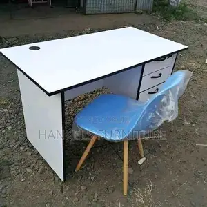 Blue White Study Office Desk