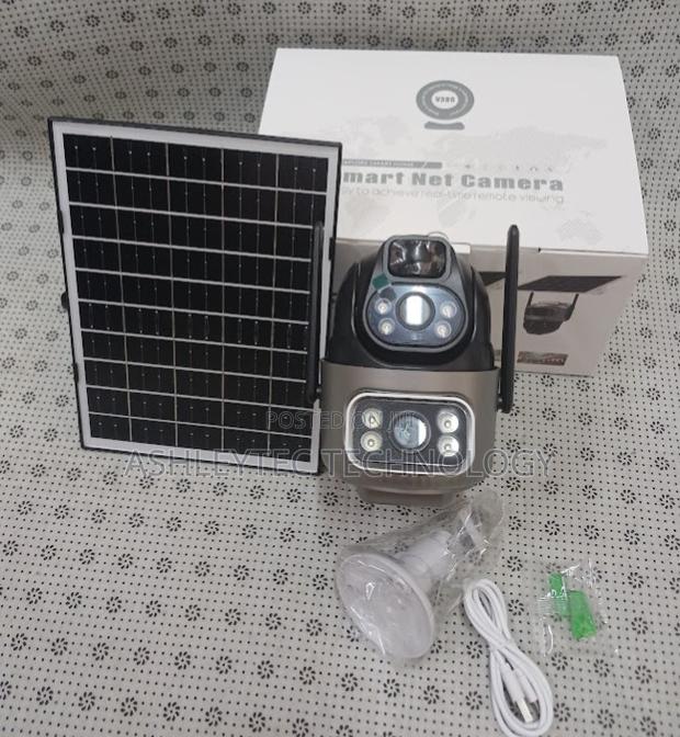 V380 Pro Dual Lens Solar Power Camera With Night Vision - main view
