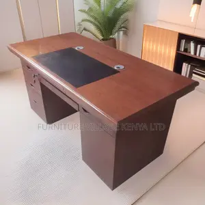 Office Table:120cm High-Quality Red Wood Desk for Executives