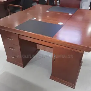 Office Table:120cm High-Quality Red Wood Desk for Executives
