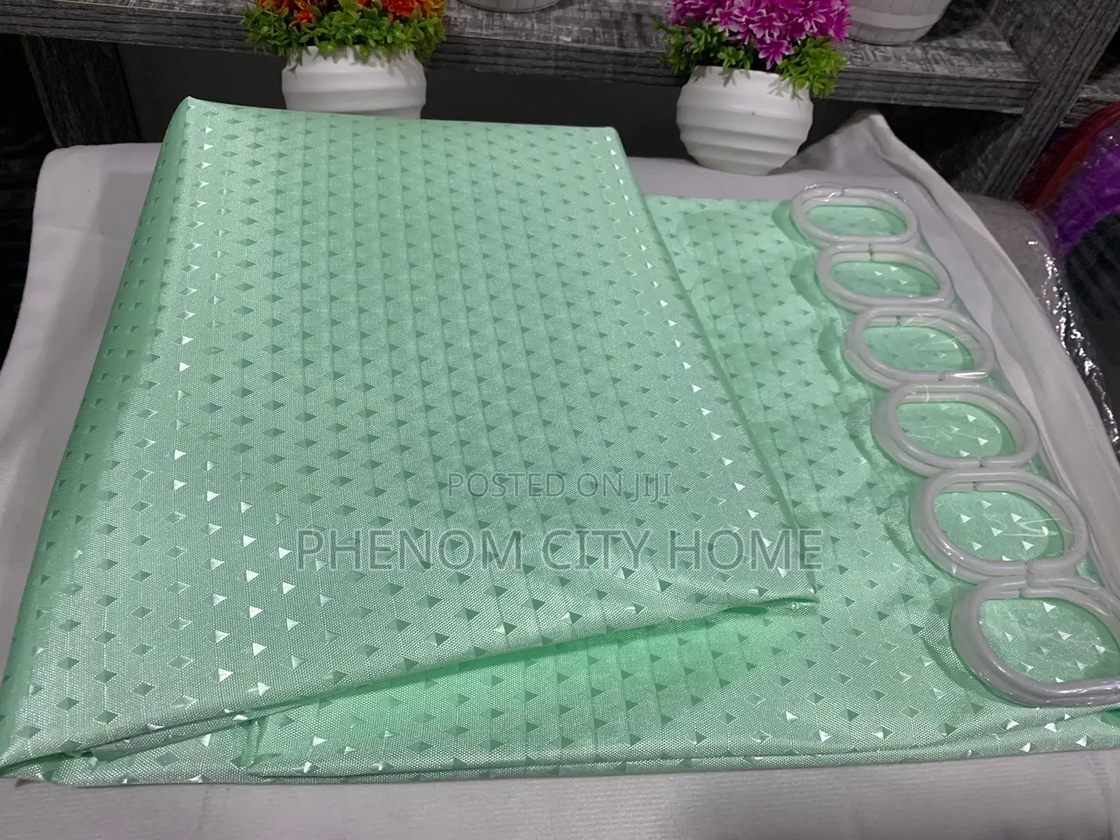 Dotted Green Elegant Shower Curtains