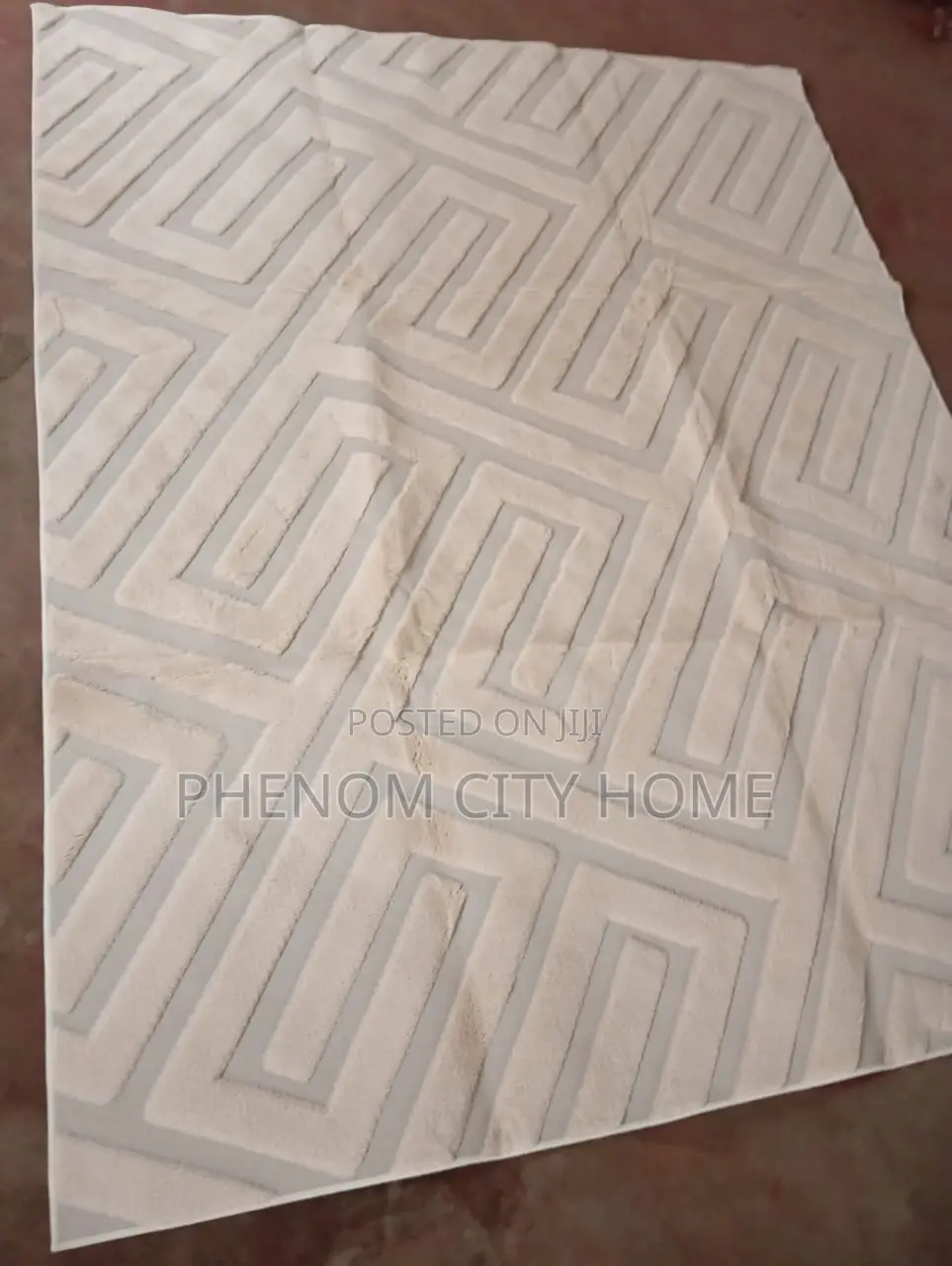 Beige Modern Microfibre Pattern Carpets With Rubber