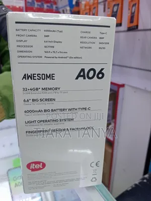 New Itel A06 32 GB Black