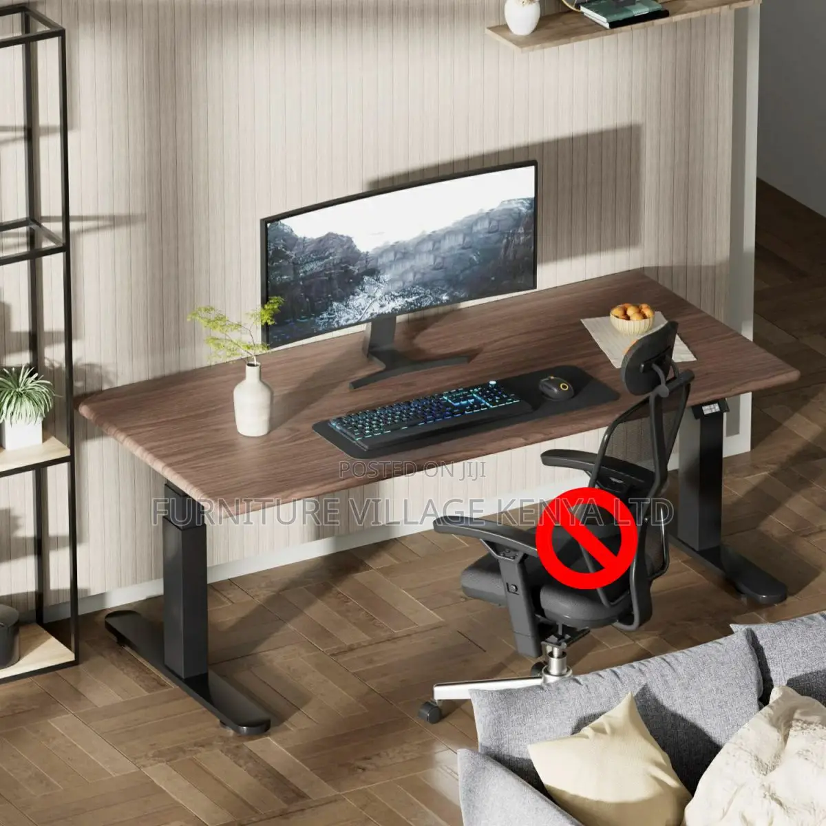Standing Desk:1600mm Motorized Elevation Office Wood Desk