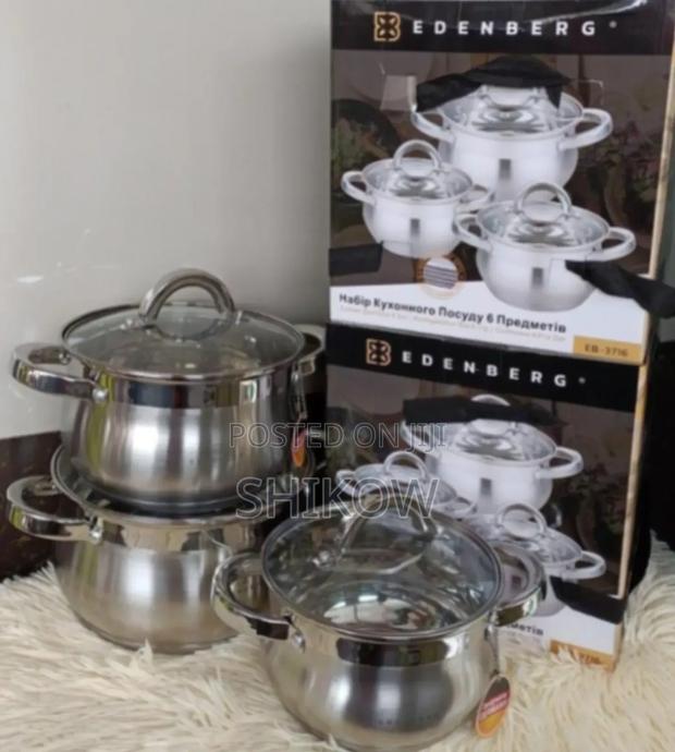 8 Pieces Edenberg Eb-3717 Stainless Steel Cookware Set