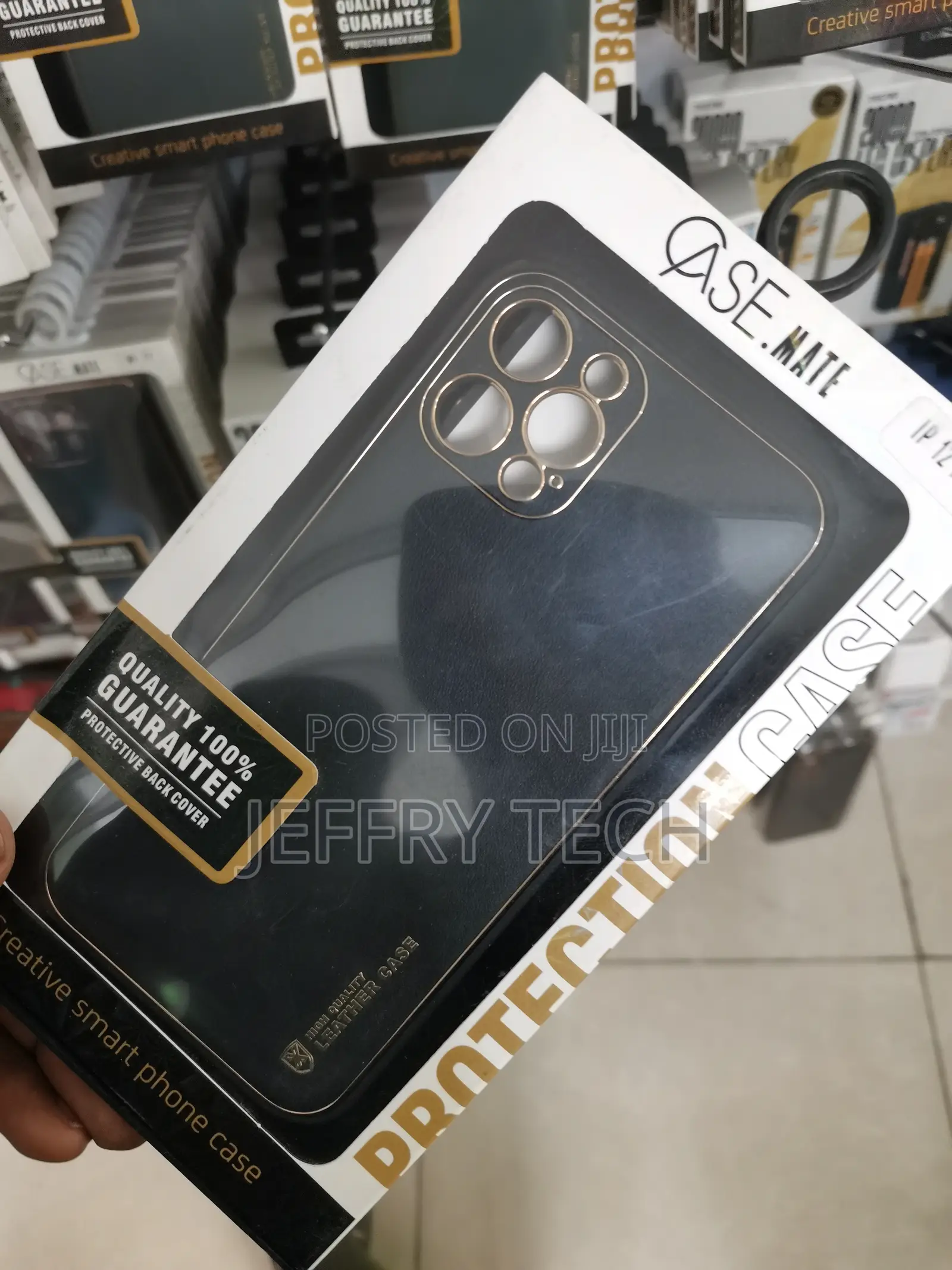 Detck Gold Electroplated Leather Case for iPhone 12 Pro