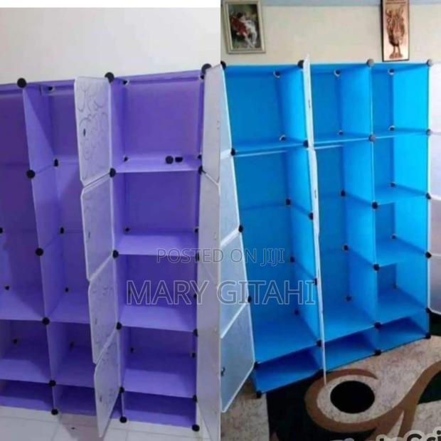 Multi Coloured Plastic Wardrobe Three Column*