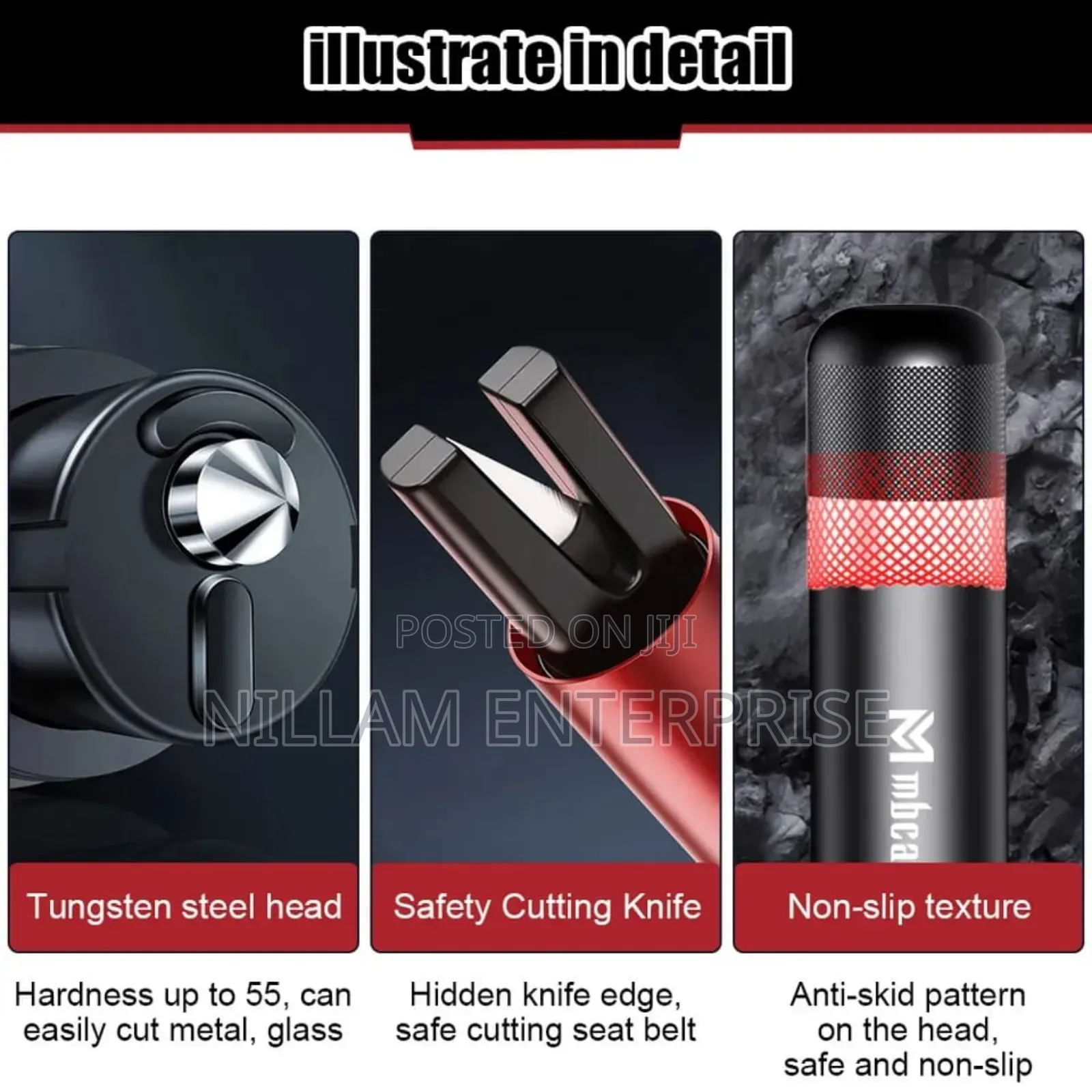 *Emergency Glass Breaker /Seat Belt Loosener