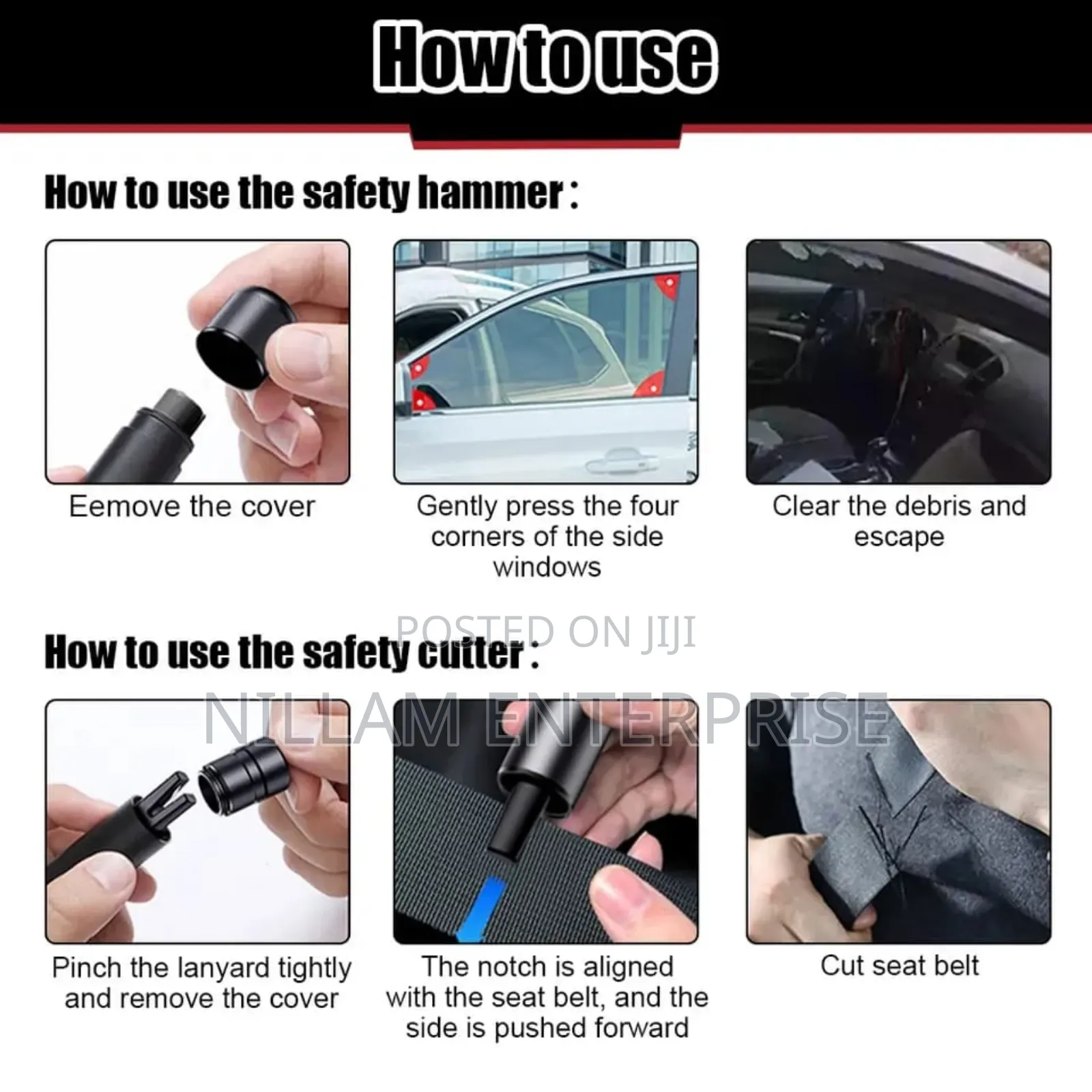 *Emergency Glass Breaker /Seat Belt Loosener