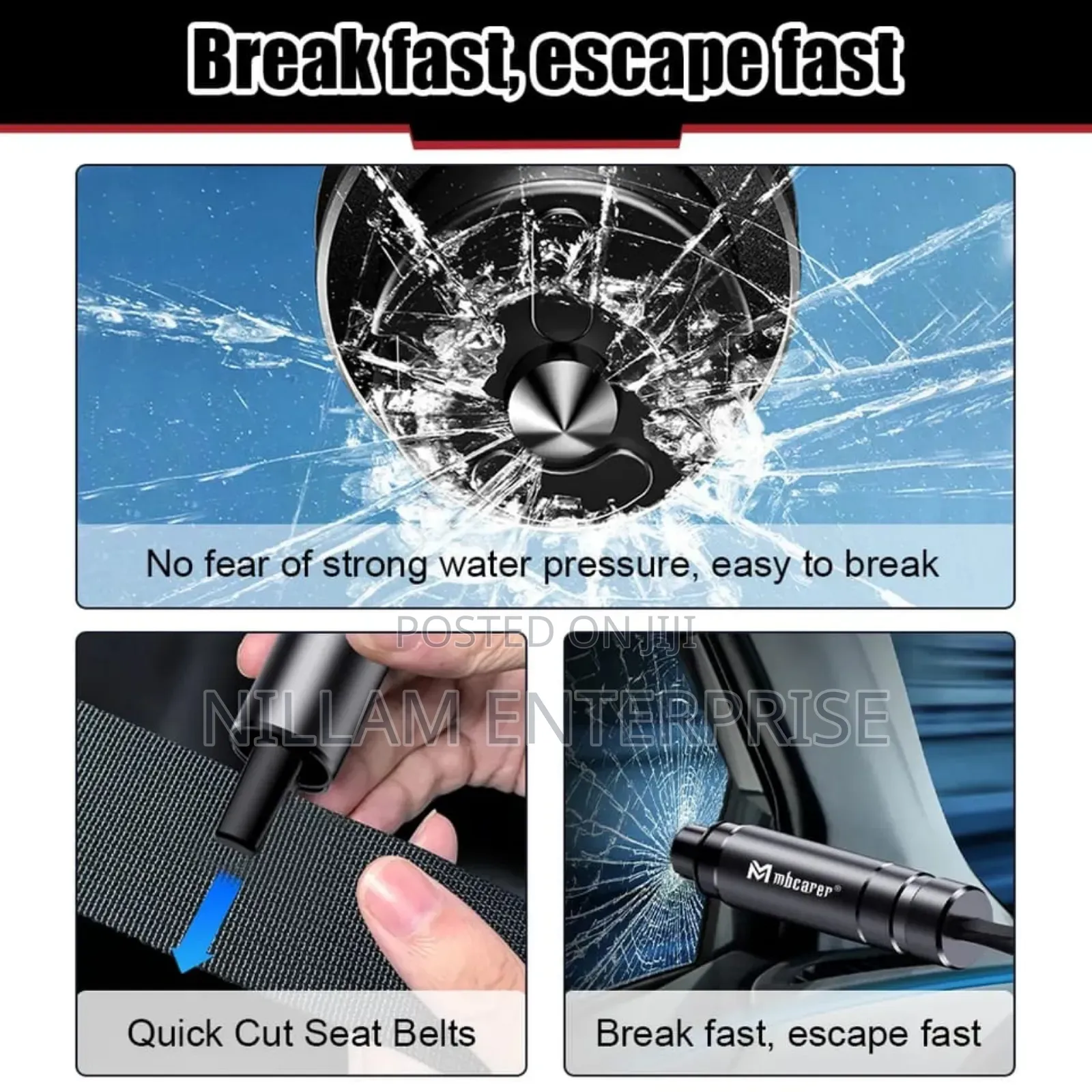 *Emergency Glass Breaker /Seat Belt Loosener