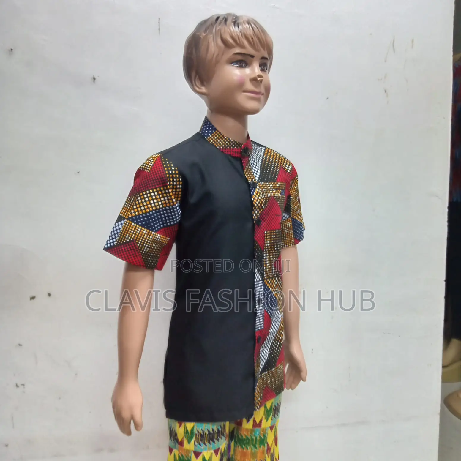 Kitenge Short Sleeved Kids Shirt