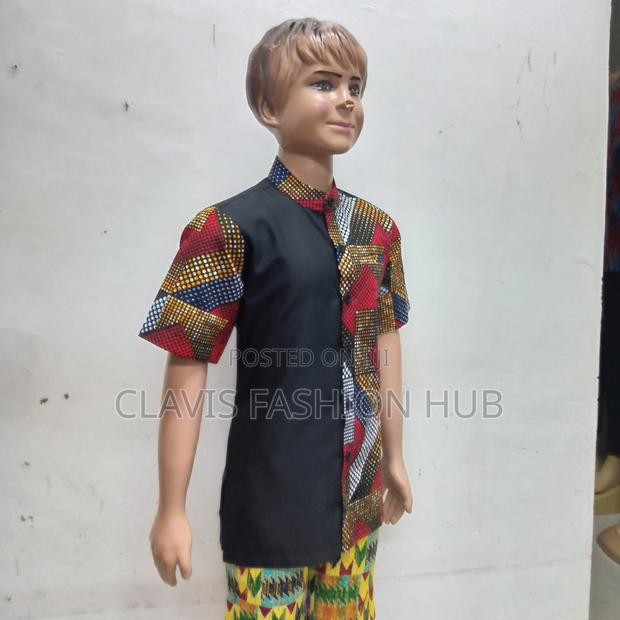 Kitenge Short Sleeved Kids Shirt