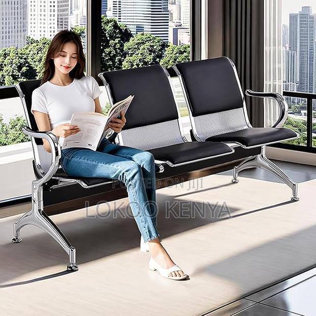 Office Bench: 3-Seater Padded Reception Office Bench - thumbnail 2