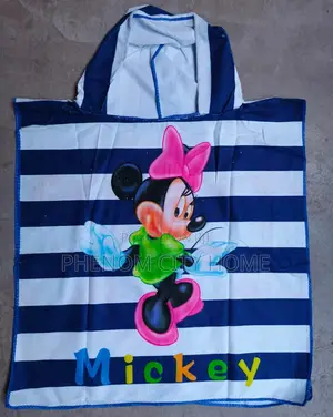 Mickey Mouse Blue Kids Hooded Swimming Towels