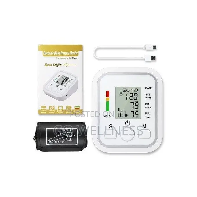 Electronic Blood Pressure Monitor, Powered by Batteries Electricity